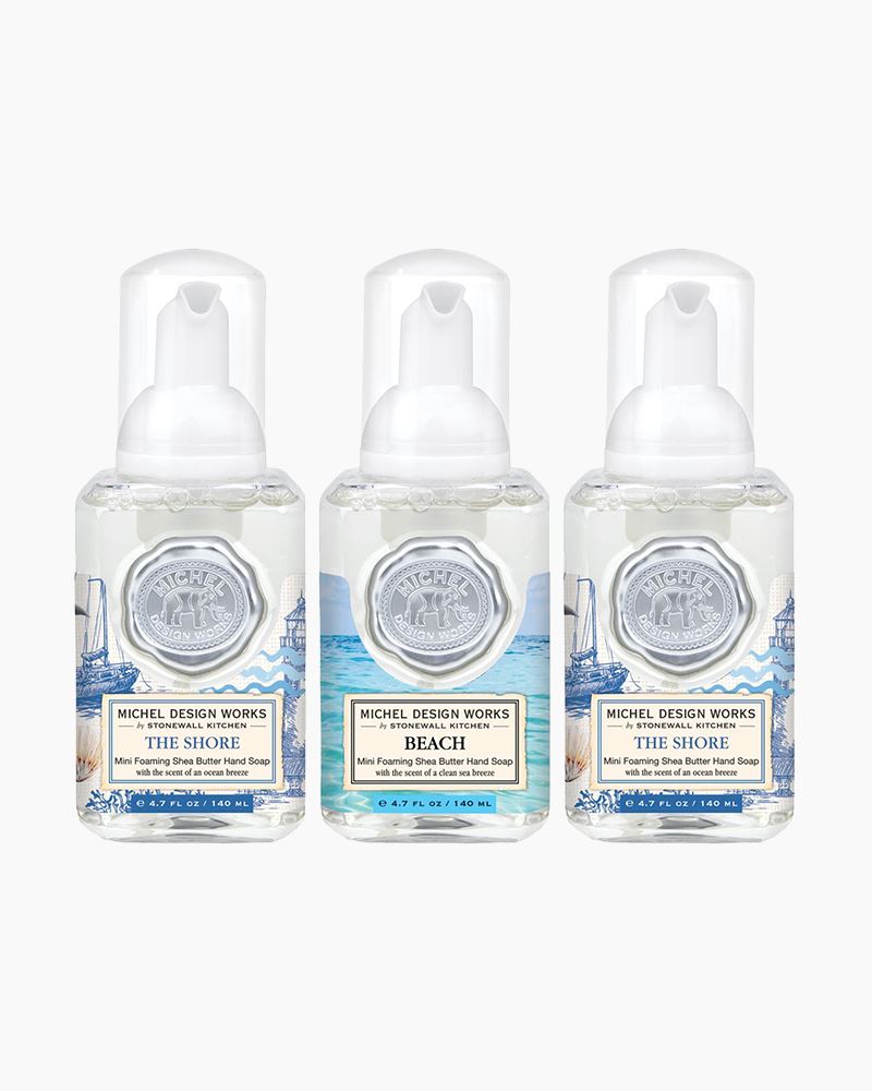 MICHEL DESIGN WORKS MINI FOAMING HAND SOAP SET SEASIDE