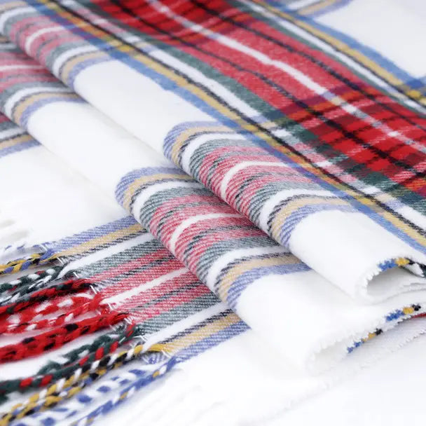 Acrylic Plaid Cashmere Feel Scarf