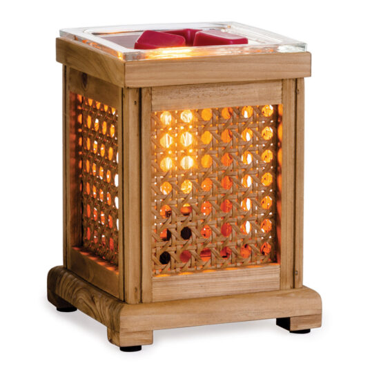 Candle Warmers Vintage Bulb Illumination Fragrance Warmer-Wood & Cane