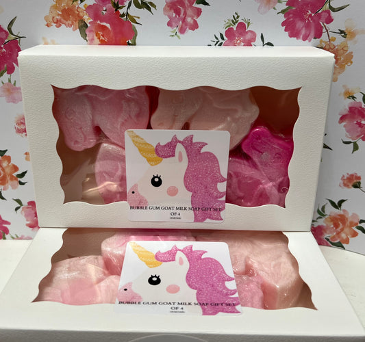 BUBBLEGUM UNICORN GOAT MILK SOAP SET OF 4