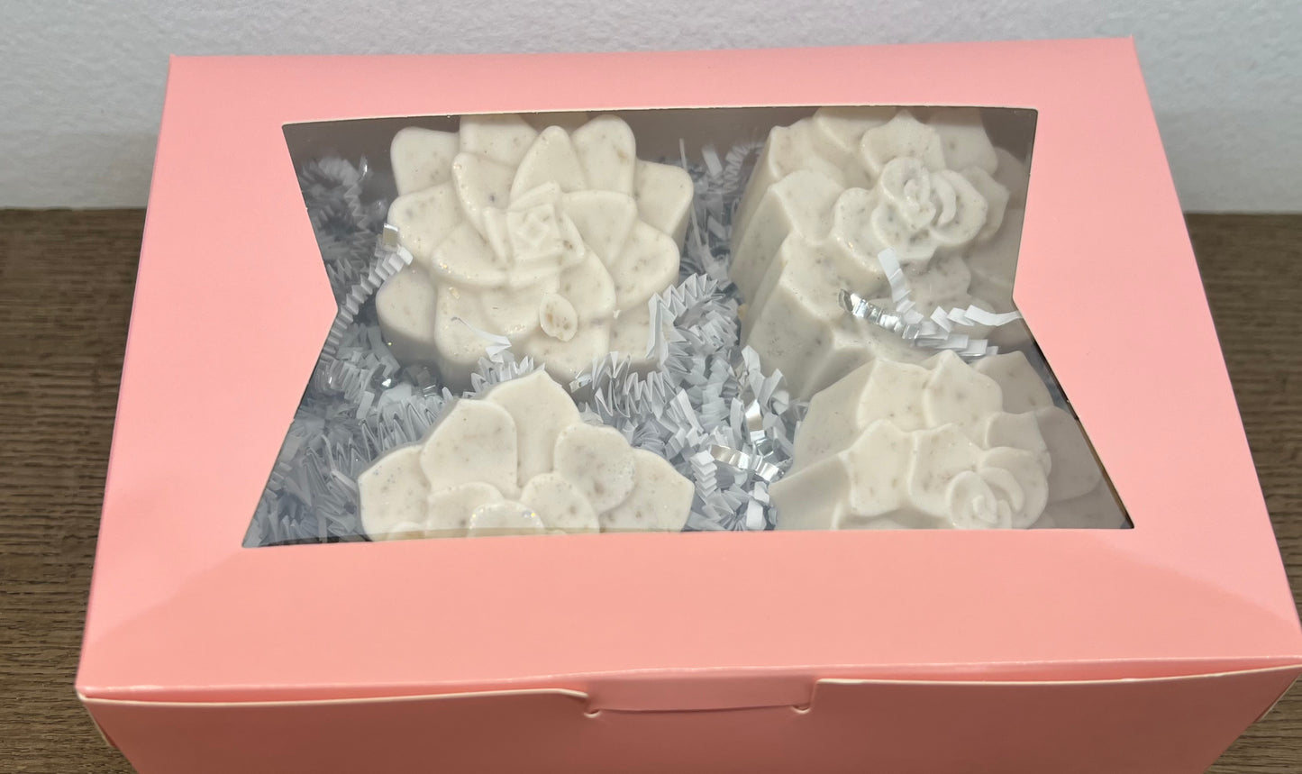 HONEY AND OATMEAL ROSE SOAP GIFT SET OF 4