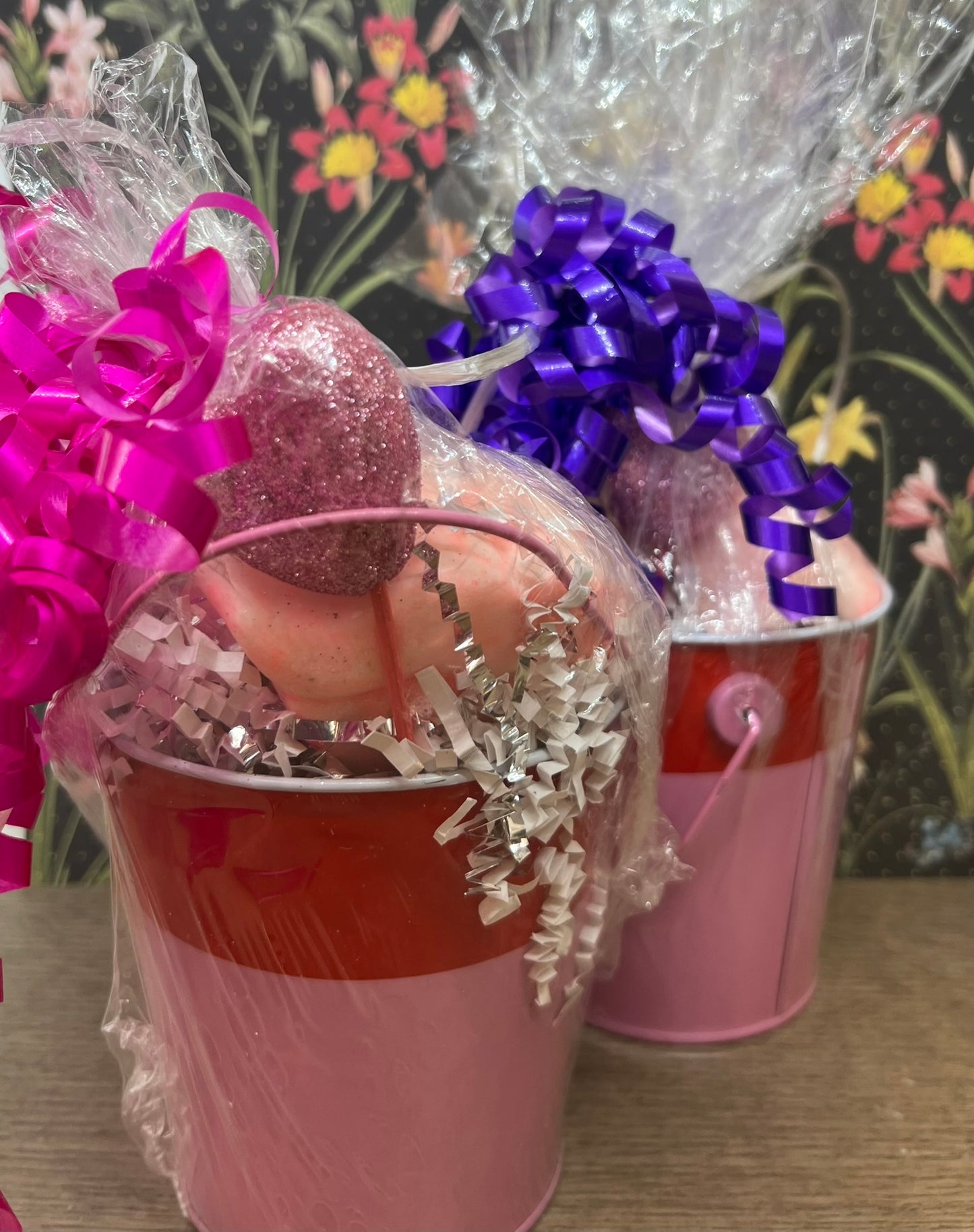 Valentines Assorted Buckets Goat Milk Soap with lips & hearts