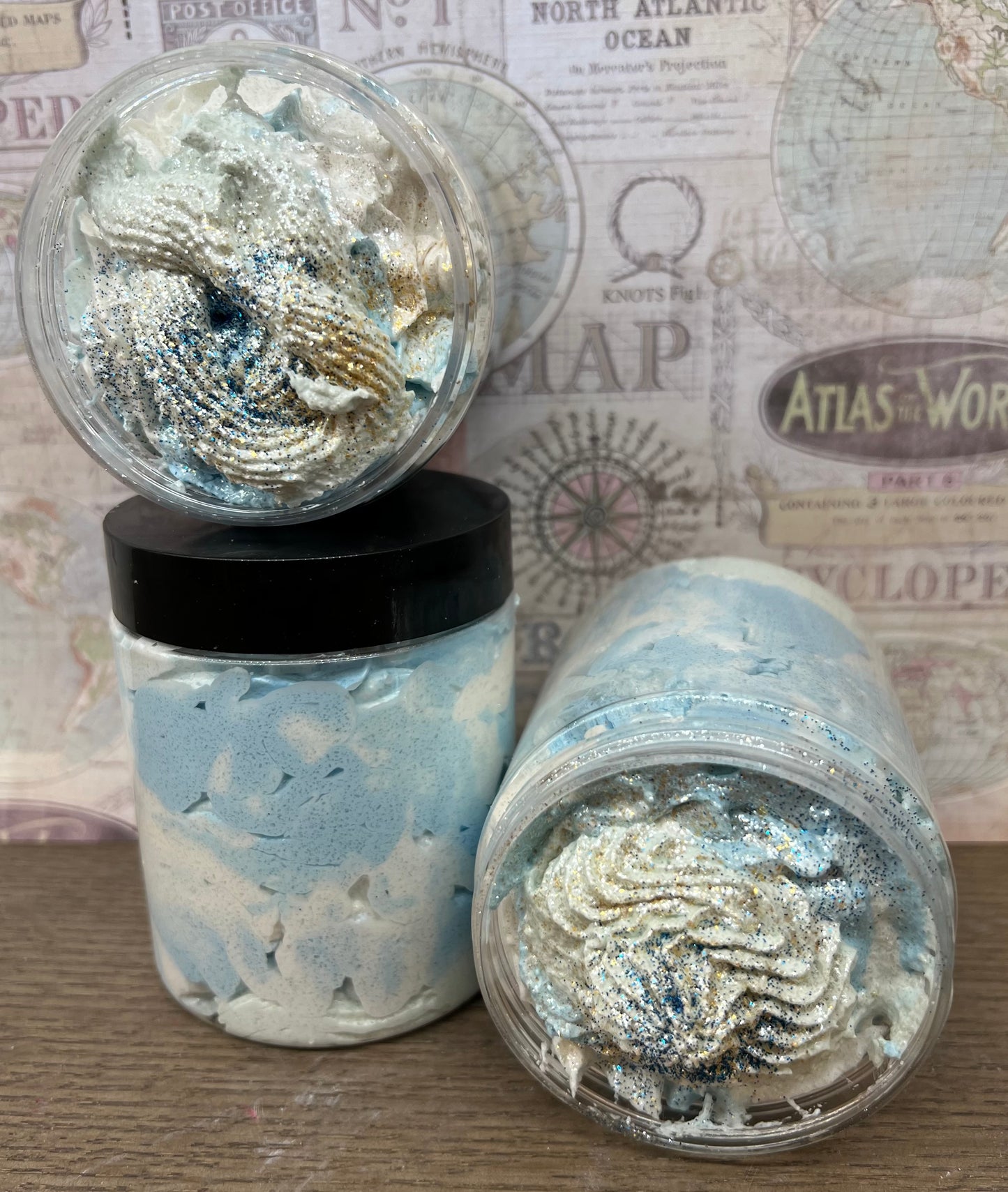 OCEAN MIST FOAMING SUGAR SCRUB. clear jar Front