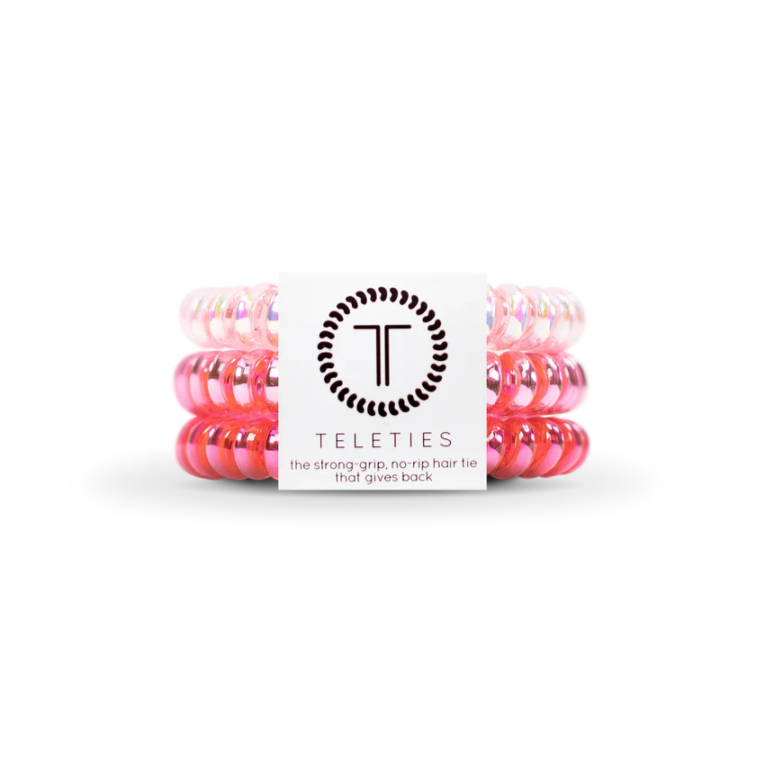 TELETIES HAIR TIES THINK PINK SMALL