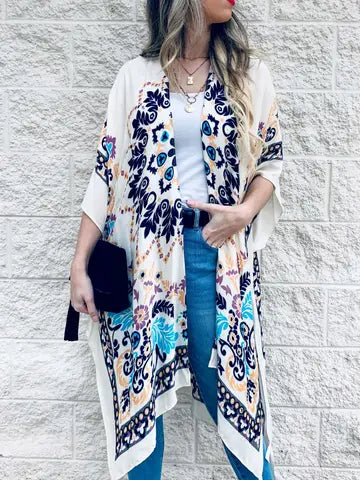 Multi Floral Printed Kimono