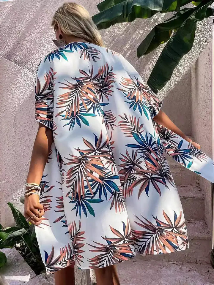 KIMONO Vacation Tropical Print Kimono