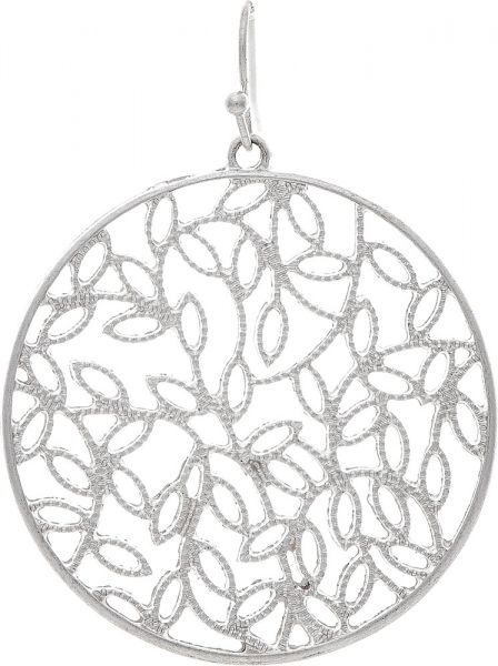 Silver Filigree Leaves Circle earring