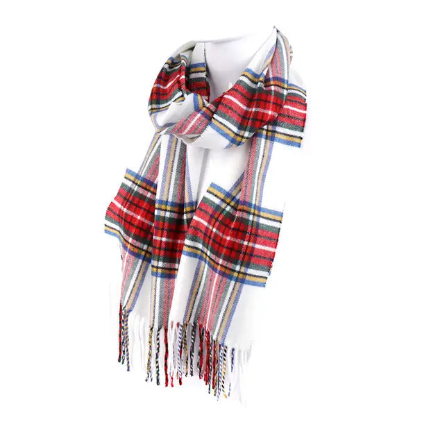 Acrylic Plaid Cashmere Feel Scarf
