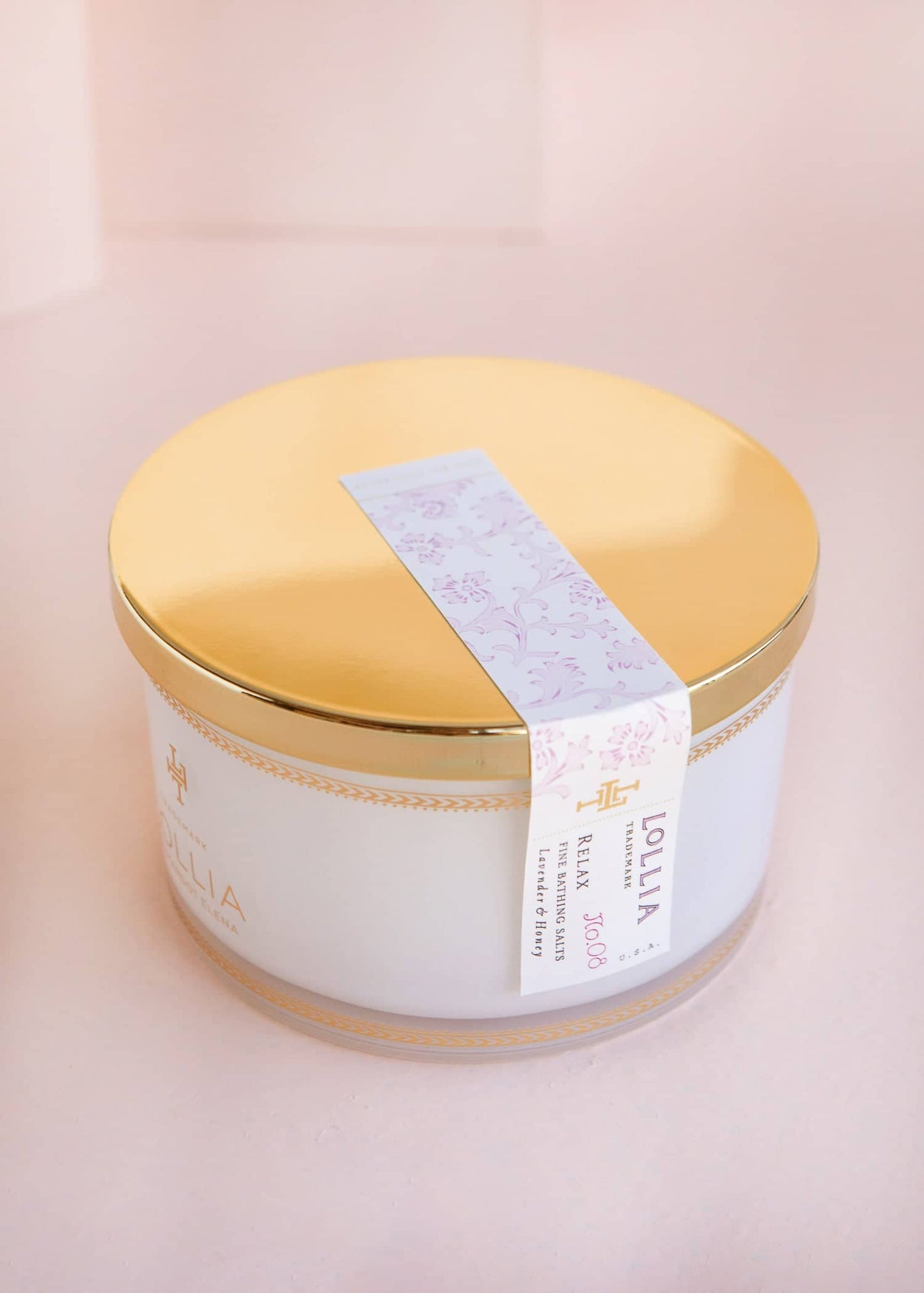 Margot Elena's Relax Bath Salt is a luxurious bath product designed to enhance relaxation and self-care. Known for its elegant packaging and high-quality ingredients, Front