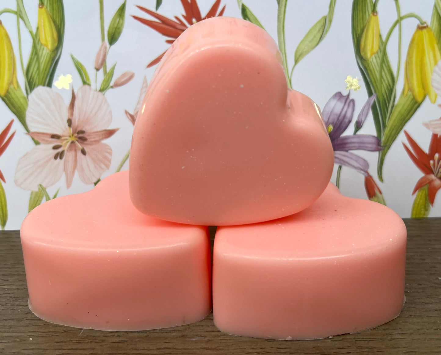 Mango and coconut heart shaped soap front