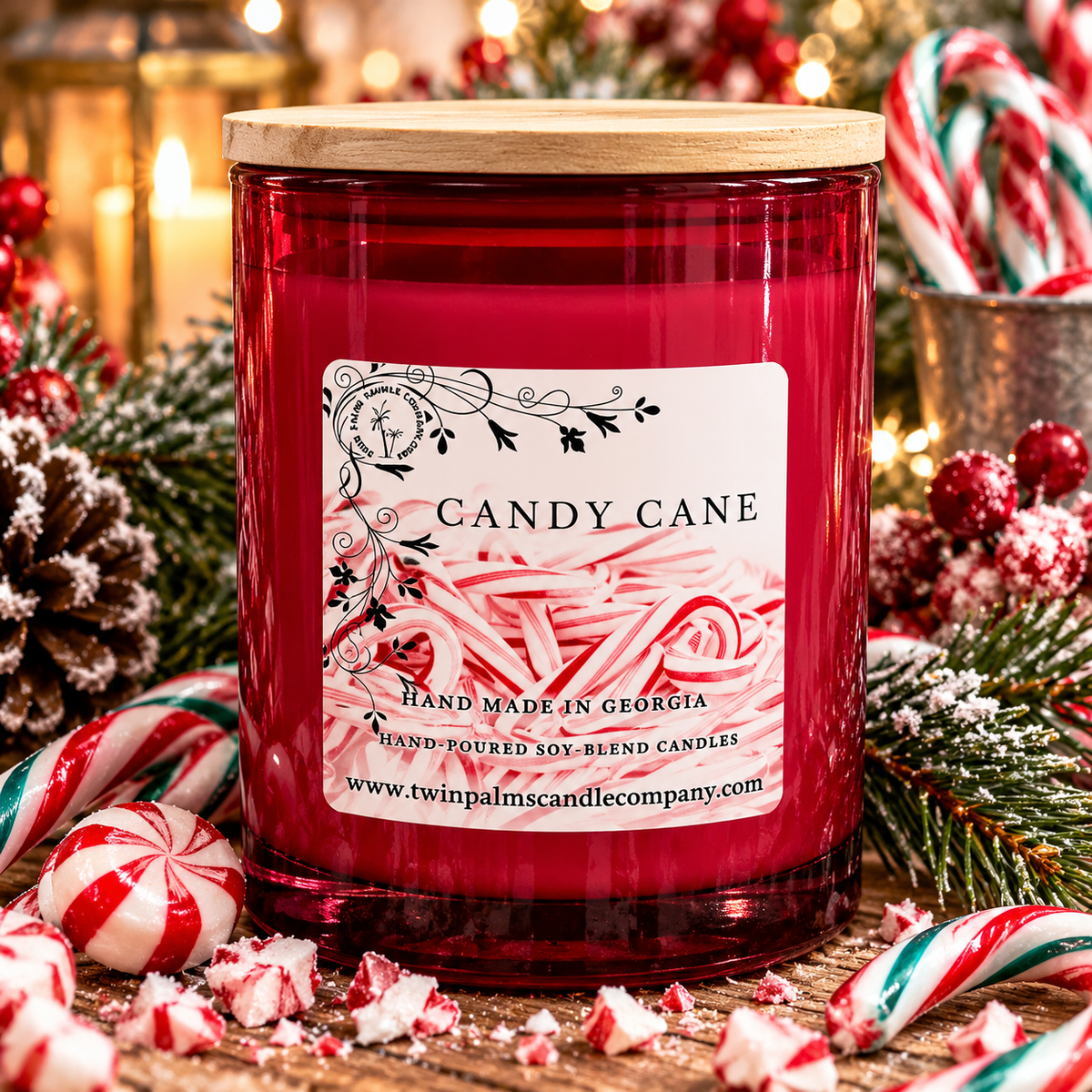 RED CANDY CANE PARA-SOY CANDLE 12oz