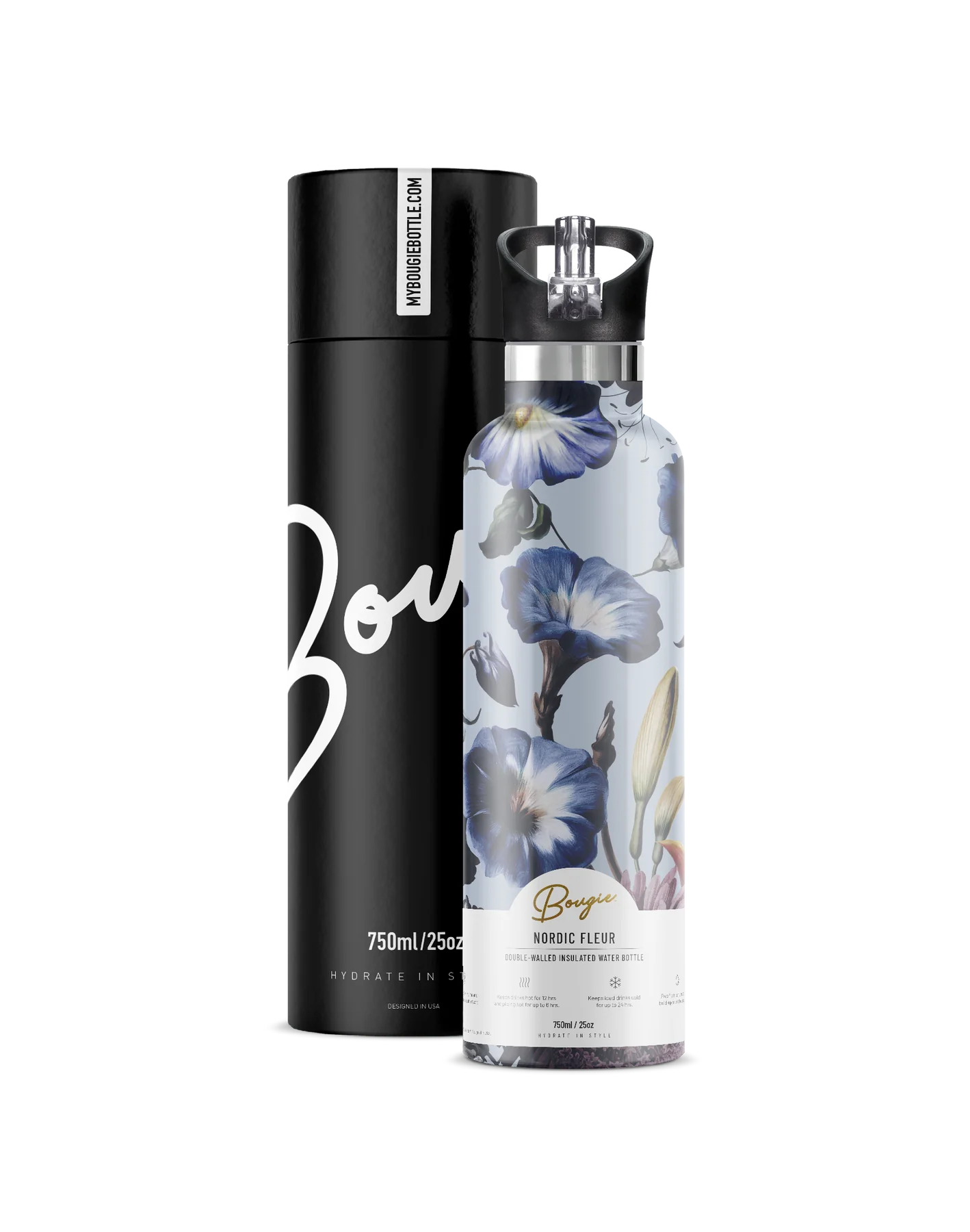 Bougie Bottle Insulated Water Nordic Water Bottle 25oz