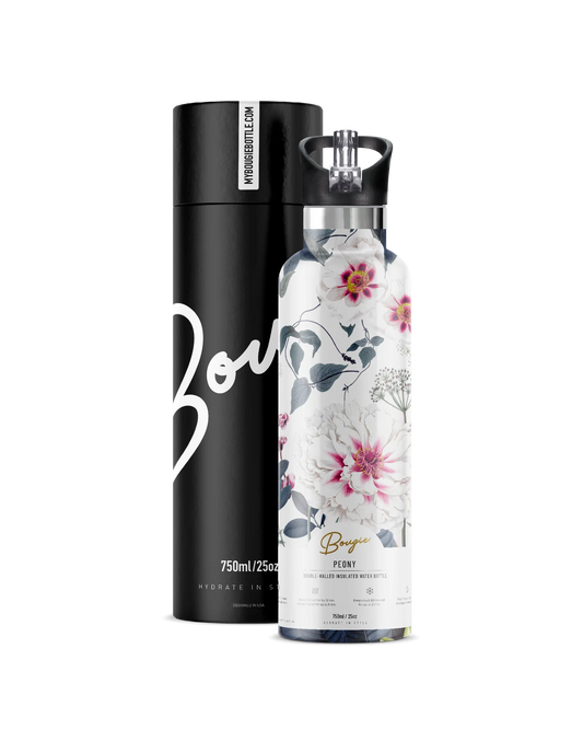 Bougie Bottle insulated Peony Water Bottle 25 oz