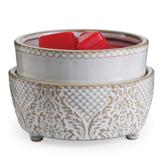 Candle Warmer 2-N-1  Vintage White
