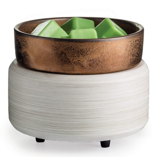 Candle Warmer & Lamp White Washed Bronze 2-in-1