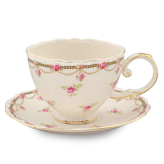 Petite Fluer Rose Cups and Saucers, Set of 4