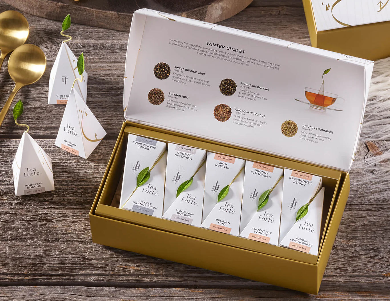 Tea Forte Petite Presentation Box – Winter Chalet Herbal Tea Gift