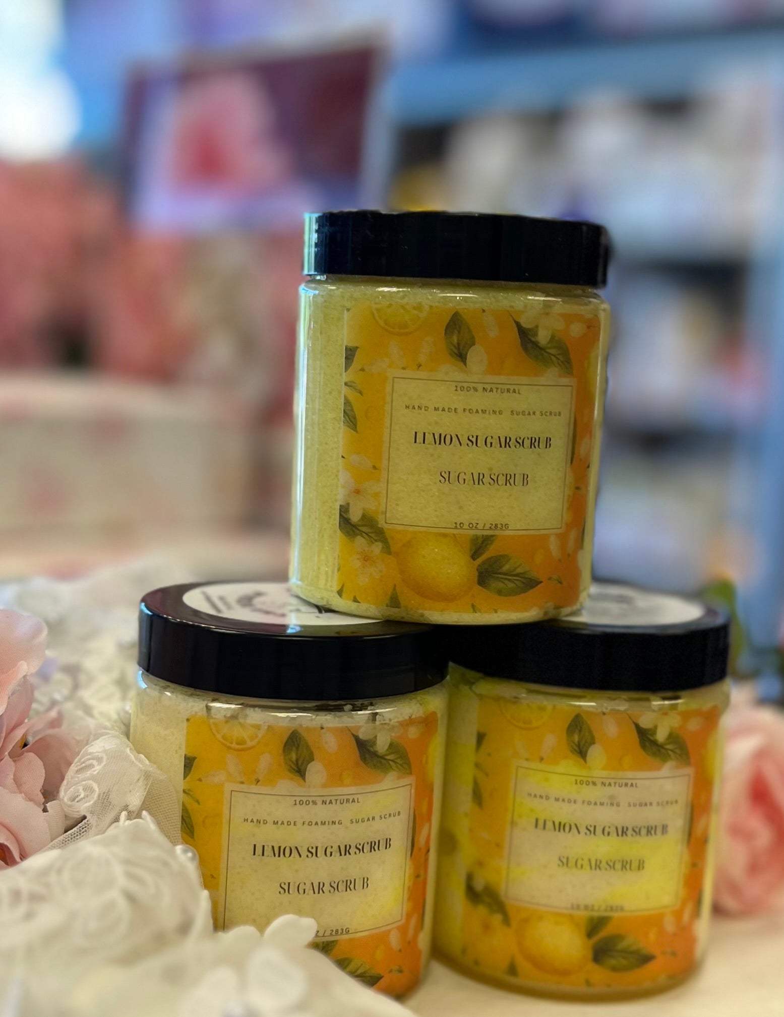 lEMON FOAMING SUGAR SCRUB FRONT