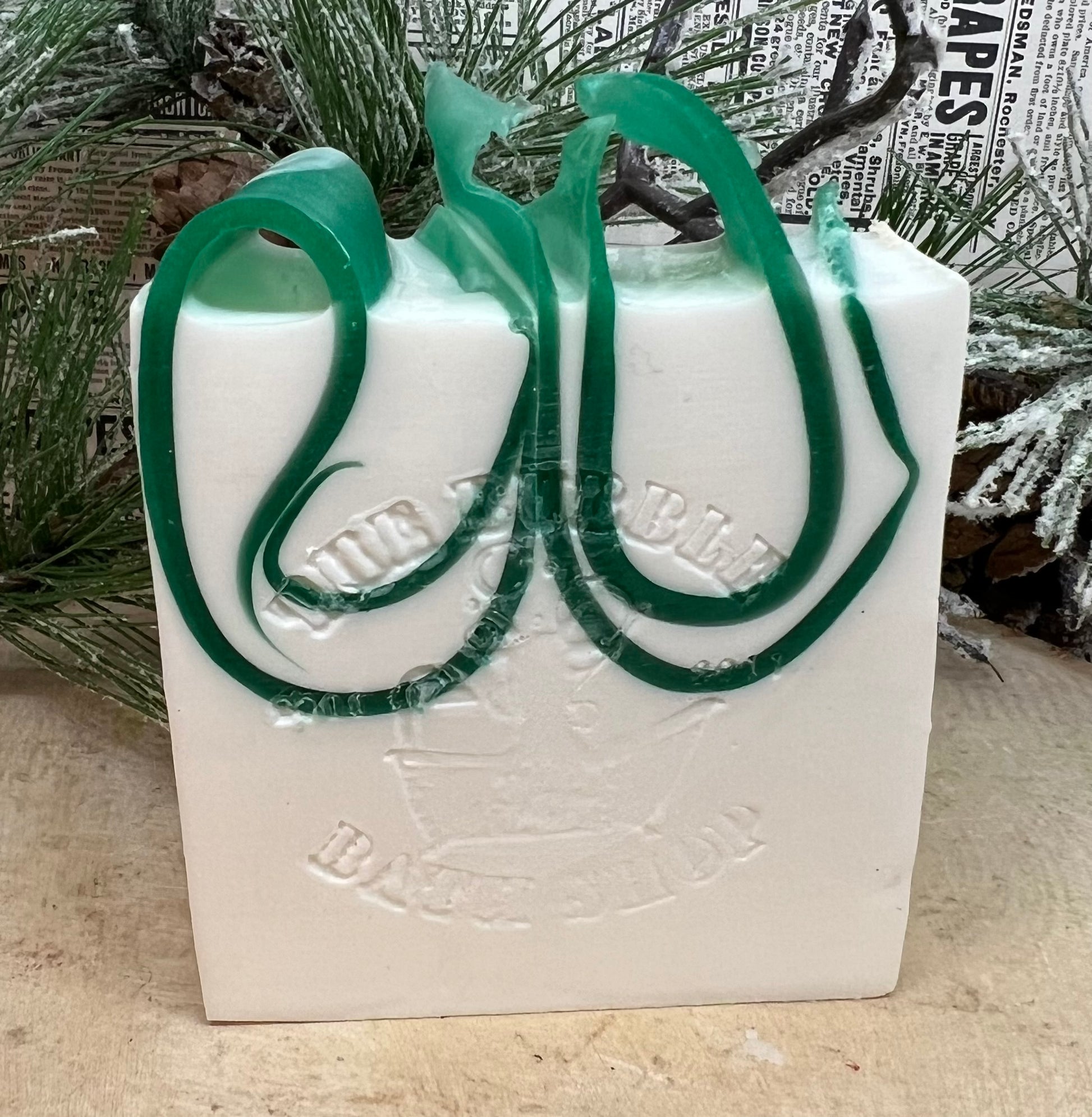 Cedarwood Blanc goat milk soap by The Bubble Bath Shop, featuring a creamy bar with natural cedarwood scent and smooth texture.