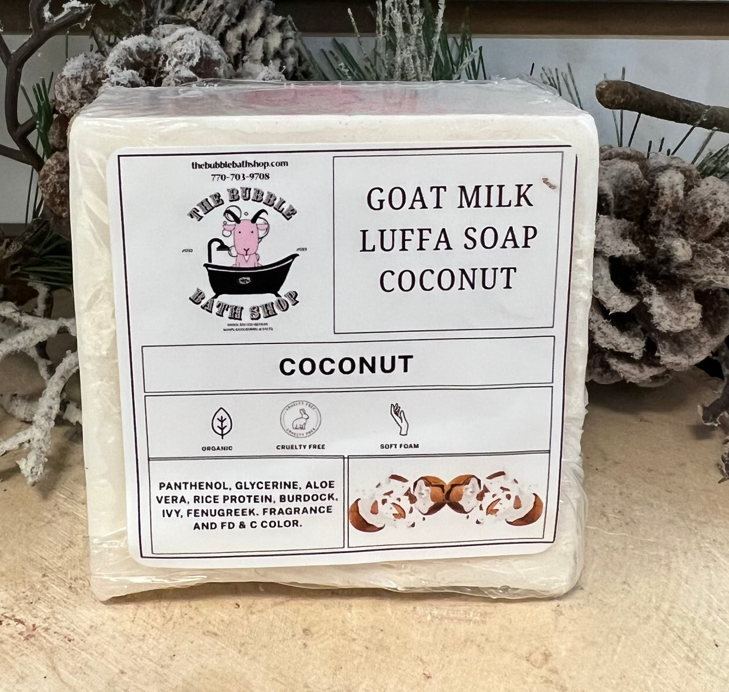 GOAT MILK LUFFA SOAP BAR COCONUT