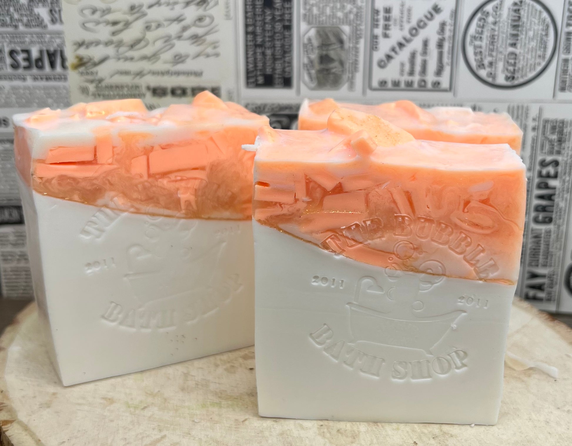 White copal and bergamot goat milk soap from The Bubble Bath Shop, featuring a white soap bar with subtle bergamot scent and natural ingredients.