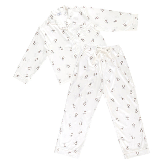 Bella Sleep & Spa Long sleeve White Ring PJ Medium