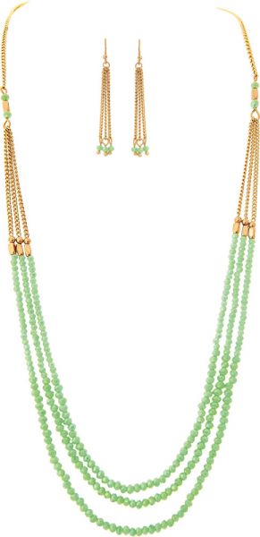 Mint Green Three Layer Effect Necklace Set