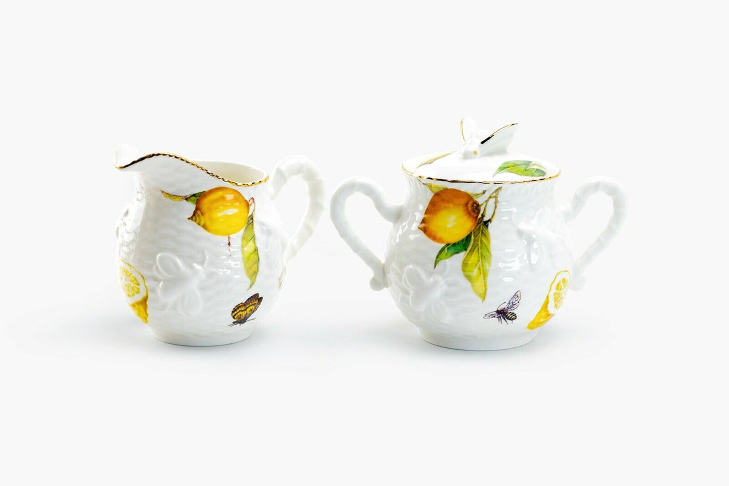 Lemon Bee Fine Porcelain sugar & Creamer set