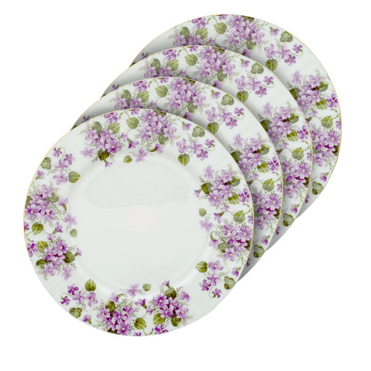 Violet Dessert Plates, Set of 4